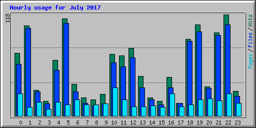 Hourly usage for July 2017