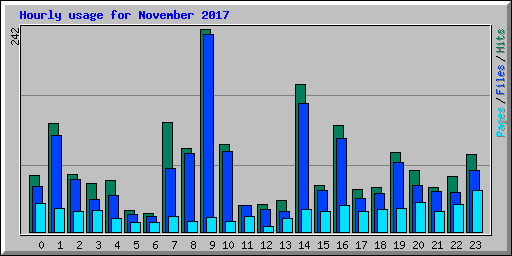 Hourly usage for November 2017