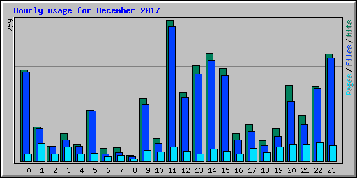 Hourly usage for December 2017